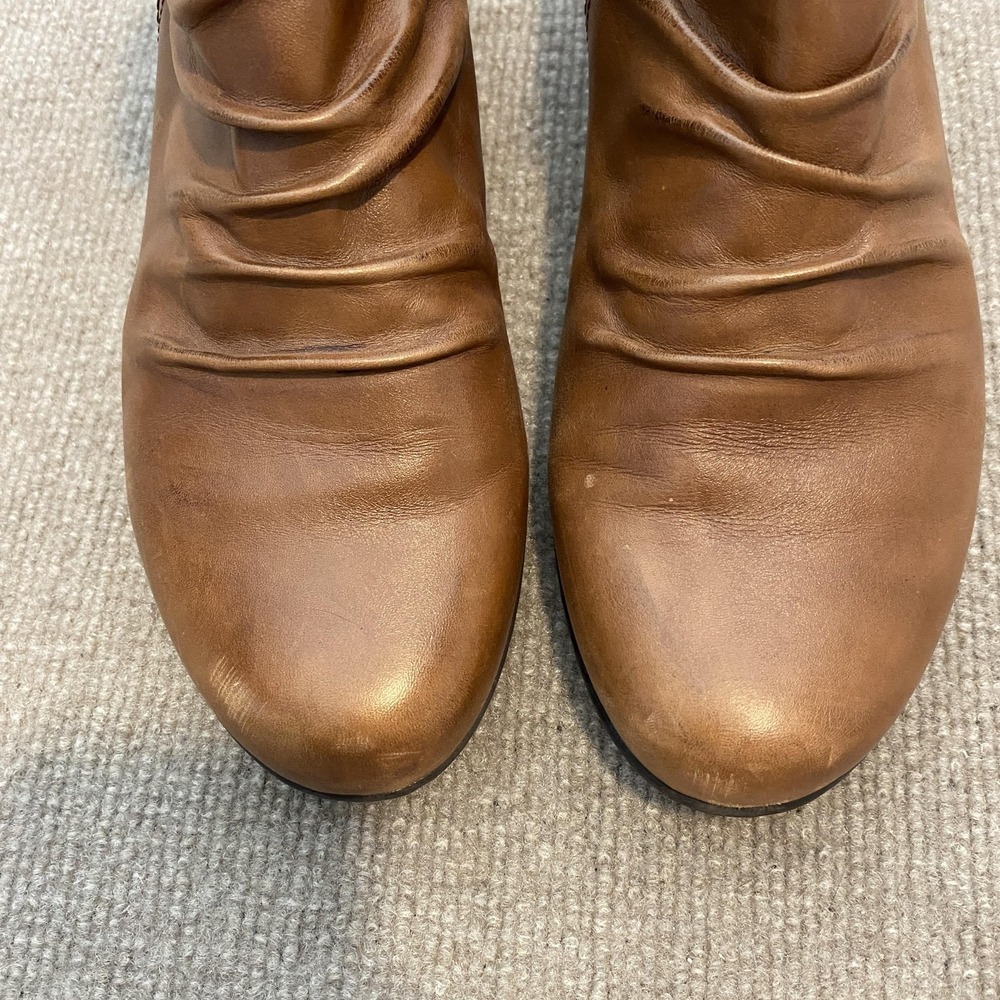 Rockport Booties Womens Size 12 Brown Leather Ankle Zip Block Heel CBD51AL 21 - Picture 6 of 13